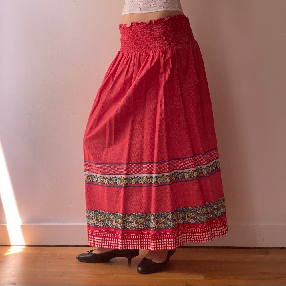 Terri Juniors California Cherry Red Polka Dot Sundress with Flower & Stripes
